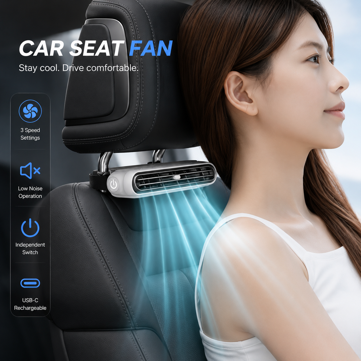Chillax – Rechargeable Car Seat Cooling Fan