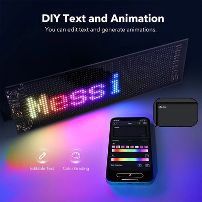 Smart Pixel LED Display Panel Digital Screen Matrix Programmable Advertising Sign USB 5V APP Control Customize Image Animation